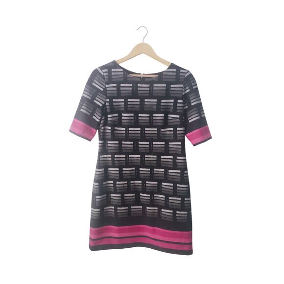 Eliza J Missy Mod Printed Black/Pink Dress Size 6P - Picture 1 of 8